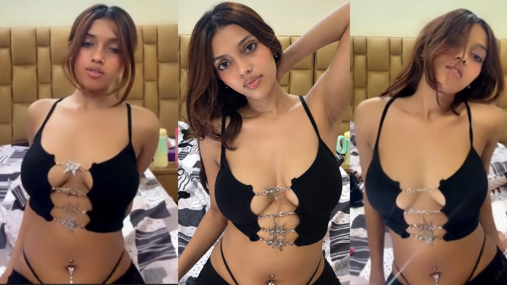 Desi Girl Cleavage Tease on Cam in Sexy Top