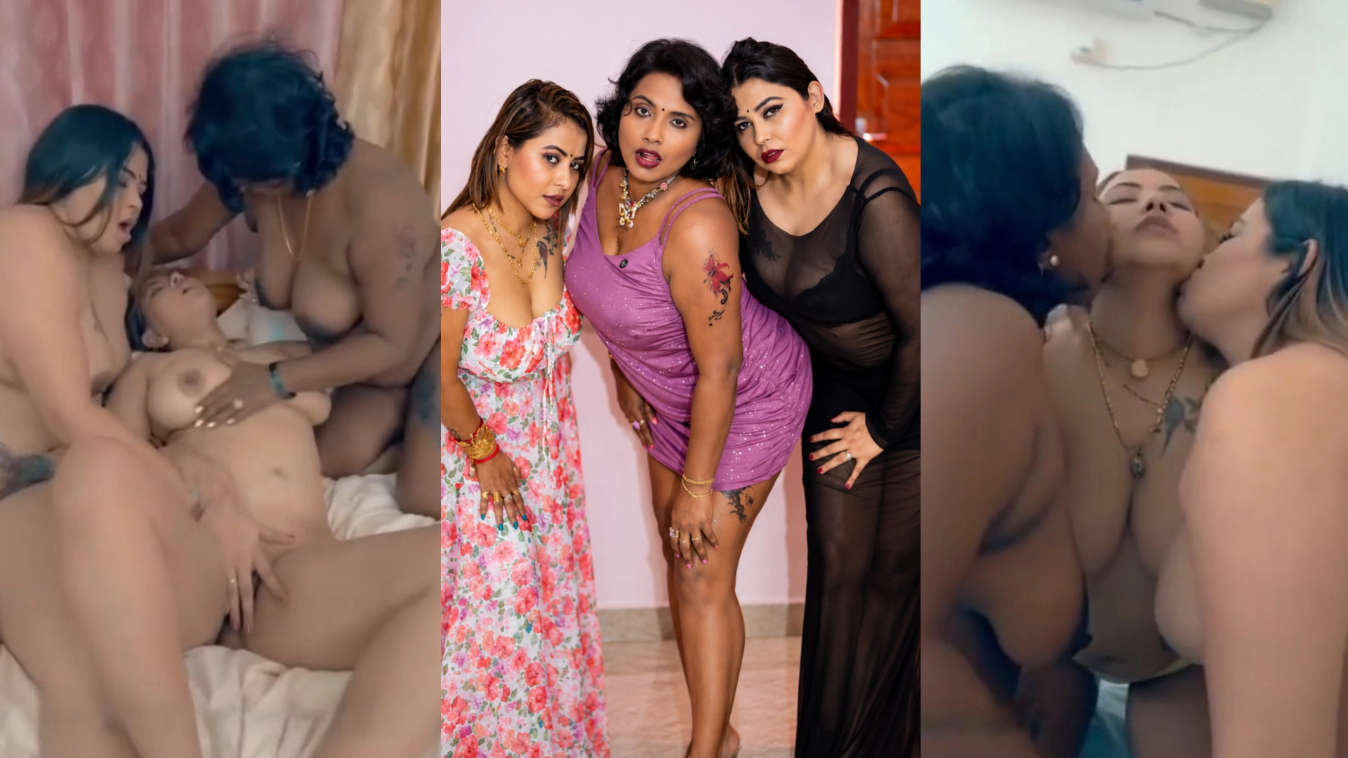 Tina Nandi, Remya Vidhu & Preeti Puneet Lesbian Threesome Sextape