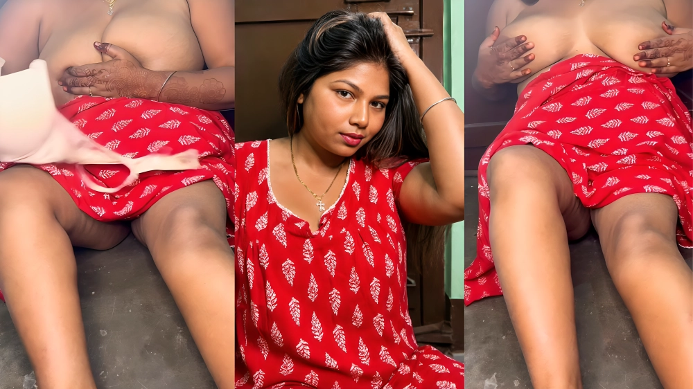 Desi Bhabhi Topless Video Pressing Her Massive Boobs
