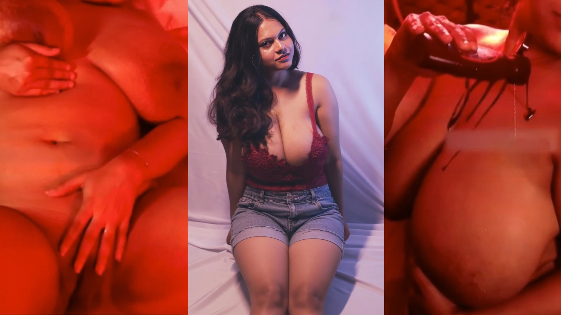 Desi Model's Nude Chocolate and Shower Tease