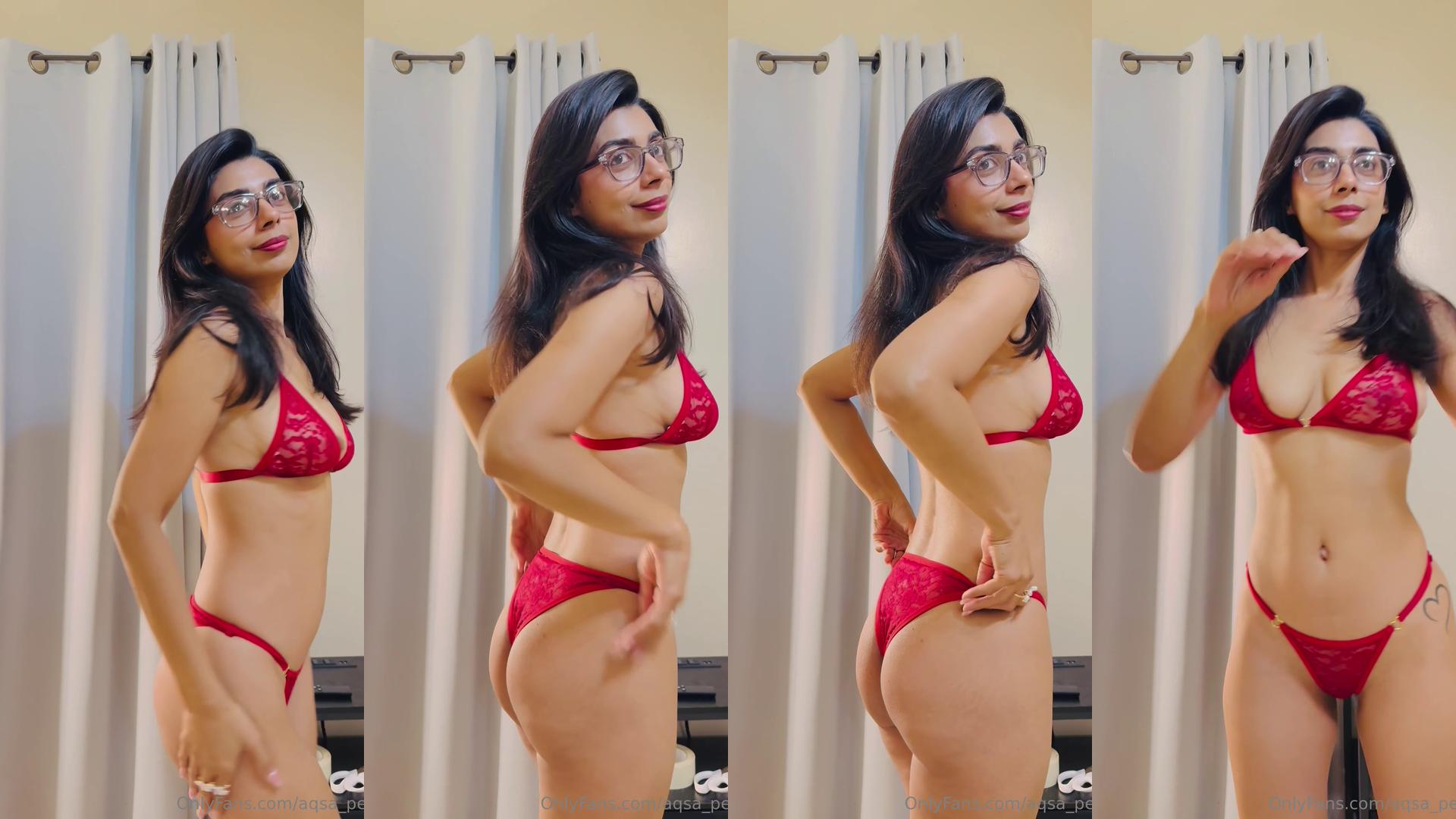 Aqsa Pervaiz Red Bikini Tease and Perfect Body