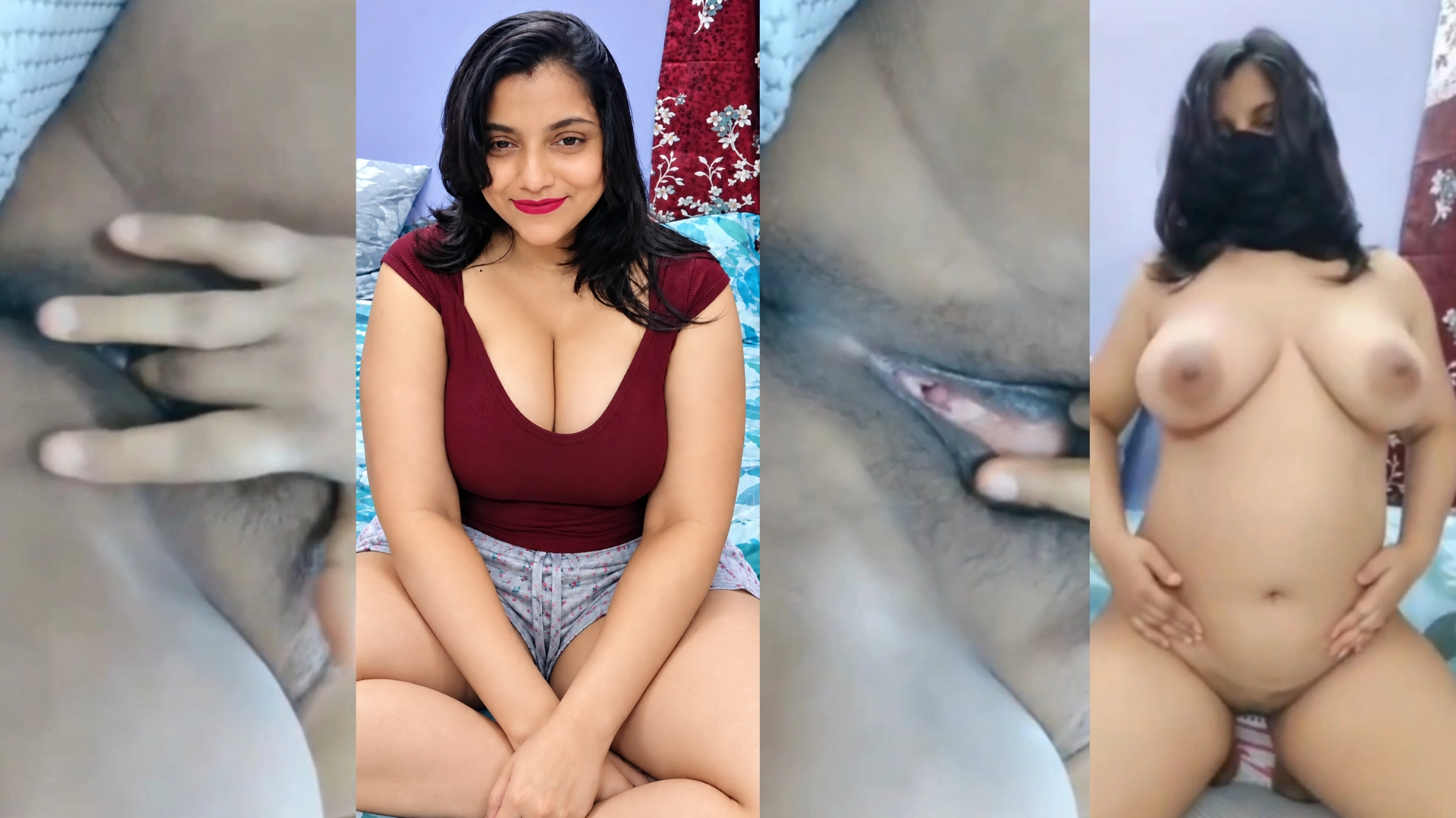 Big Booby Babe Fingers Her Tight Pussy Live on Cam